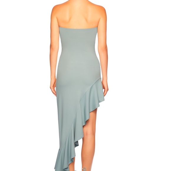 Susana Monaco tube asymmetrical ruffle dress celadon - Picture 2 of 7